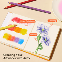 Arrtx ACP-003-3872 72 couleurs aquarelle soluble dans l'eau ensemble de crayons de couleur avec brosse en nylon fournitures d'art de qualité supérieure