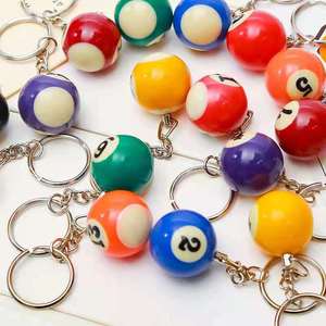 Wholesale 16 PCS/Box Colorful Mini Billiards Shape Keychain Bag <b>Charm</b> - Product Image 6