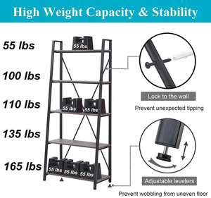 Kệ Sách Bằng Kim Loại Màu Trắng Kiểu Pháp Kệ Sách Hiện Đại Kiểu Cổ Bằng Gỗ Sồi Giá Sách Căn Hộ 5 Tầng - Product Image 5
