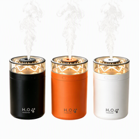 Humidificateur ultrasonique 300 ml USB Type-C avec lumière d'ambiance effet flamme tungstène, arrêt automatique, 2 modes de brume, diffuseur de brume froide CE FCC RoHS