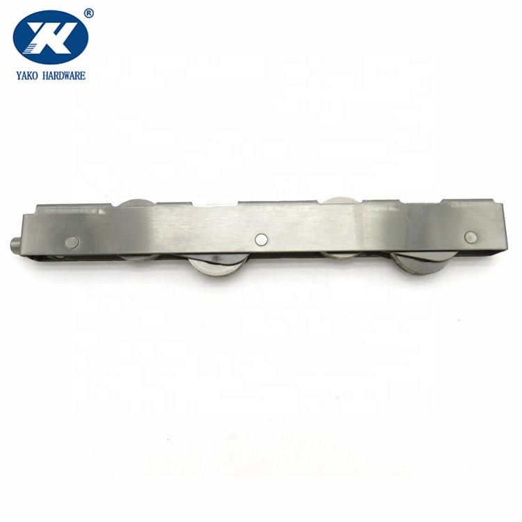 Empered Part Support Tempered Glass Sliding Door Track Stainless Steel Long Pulley Fittings ...