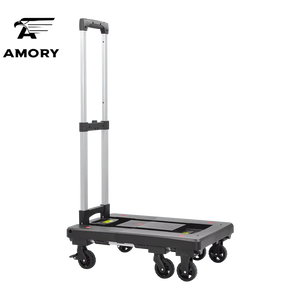 Troli Dorong Lipat 150kg dengan Platform yang Dapat Diperpanjang, Kapasitas 330lbs, Troli Utilitas Portabel 6 Roda, Peralatan Industri OEM - Product Image 3