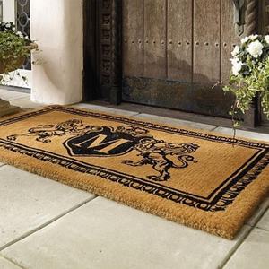 17.71"X47.25" Large Big Rubber and Coir Paisley Border Double Door Monogrammed E <b>Doormat</b> - Product Image 5