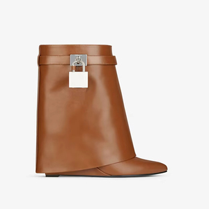 Großhandel Fashion Locking Booties Damen Wedge Heel Shark Lock Hose Stiefeletten für Mädchen - Product Image 3