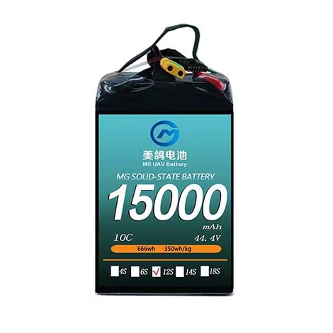 High Energy Density Drone Battery 350wh/kg 15000mah 12S 44.4V 10C Semi Solid State Battery 2.1kg Lightweight UAV Battery