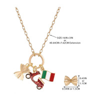 Ensemble de bijoux italiens tendance plaqué or avec boucles d'oreilles papillon et collier pendentif pour femme, idéal pour la vente en gros et la personnalisation