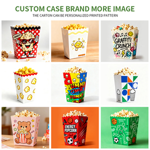 Tùy chỉnh kích thước logo in dùng một lần kraft giấy bỏng ngô <span class=keywords><strong>container</strong></span> xô bao bì thực phẩm Takeaway hộp cho nhà hát - Product Image 2