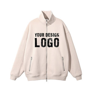 America Fashion Plus Fleece Stand Collar <b>Zip</b> <b>Men's</b> Hoodies Custom Logo Washed Drop Shoulder Zipped <b>Mens</b> <b>Cardigan</b> Hoodies - Product Image 4