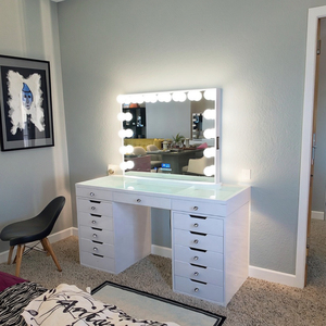 YX-V014 hiện đại 13-Drawer Vanity bảng thắp sáng Led Gương thông minh kính có thể tháo rời cho phòng ngủ phòng khách phòng tắm ăn khách sạn sử dụng - Product Image 4