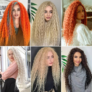 Synthetic Hair Extension Dyed Long Curly High Temperature Fiber Machine Double Weft <b>Braids</b> Latin American Curls - Product Image 4