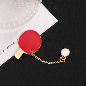 Cartoon Racket Shape Alloy Brooch Chain Pin For Bag Clothing Unisex Fashion Accessory - Product Image 3