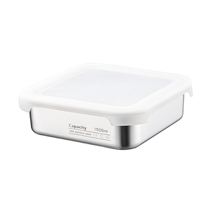 กล่องเก็บอาหารสแตนเลส 304 พร้อมฝาปิดซิลิโคน; เหมาะสำหรับการแช่เย็นและอุ่นด้วยไมโครเวฟ - Product Image 6