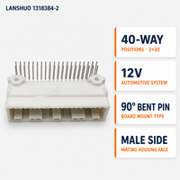 1318384-2 Connecteur Électrique Automobile Domestique 12V Mâle 40 Broches à Montage sur Carte, Boîtier de Connecteur à Broches Coudées 40 Voies