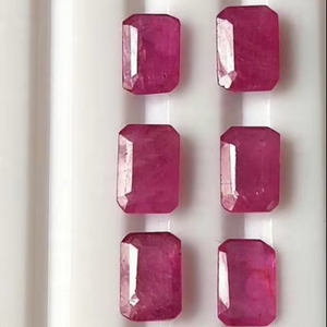 มรกต-ทับทิมตัด6-เหลี่ยมเพชรพลอยอัญมณีหลวม6x4มม. สำหรับการทำเครื่องประดับ - Product Image 1
