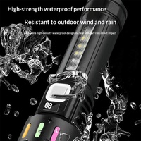 Linterna LED Portátil con Pantalla LCD Digital de Batería, Recargable por USB, Zoom, Haz Ajustable, Clasificación IP55, Distancia del Haz de 200-300M