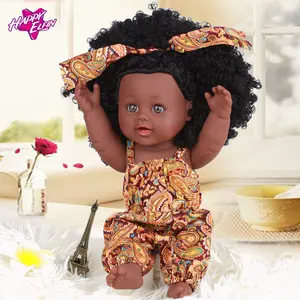 Afro amerikaner Plastik schwarze Puppen lebensechte 12 Zoll Neugeborene Baby puppe