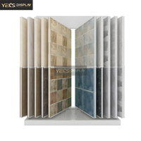 Présentoir de bureau moderne double face en métal pour échantillons avec montage facile, idéal pour showroom personnalisé