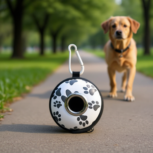 Dispensador de bolsas para excrementos de mascotas Yommy, redondo de 8.5 cm con mosquetón para perros y gatos - Product Image 3