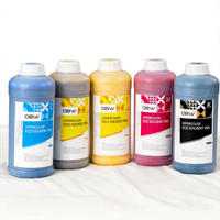Encre éco-solvant à haute saturation, faible odeur et résistante aux rayures, directement de l'usine, pour l'impression de bannières flexibles et d'affiches publicitaires