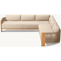 Mobilier de jardin décontracté canapé en bois de teck massif chaise mobilier combinaison extérieure canapé et café ensemble pour villa patio cour