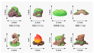 บอนไซบ้านตุ๊กตาต้นไม้สวนเทพนิยายรูปปั้นหินสีเขียวสำหรับแกะสลักแบบตอไม้ติดประตู<span class=keywords><strong>บ้าน</strong></span><span class=keywords><strong>รั้ว</strong></span>สะพานรูปแกะสลักสำหรับสะสม - Product Image 2