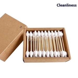 Cotons-tiges jetables biodégradables pour enfants grands 50 pièces tête de <span class=keywords><strong>gourde</strong></span> en boîte coton-tige en bambou pour bébé - Product Image 3