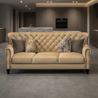 Canapé trois places en forme de U de style américain VONLIVA, amovible, luxueux, de haute qualité, en tissu coton-lin, capitonné, meubles de maison