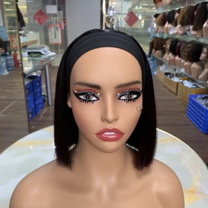 Premium Ice Silk <b>Wig</b> 8 Inch Bone Straight Human Hair <b>Wig</b> Headband <b>Wig</b> Easy Daily Wear Wholesale Bulk Sale - Product Image 1