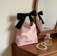 Bolsa de Compras de Lona Negra Reciclada Ecológica Personalizada al por Mayor para Mujer con Cinta