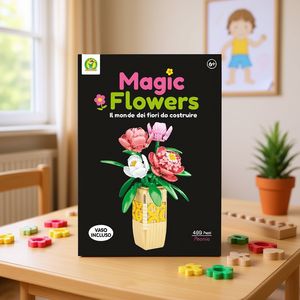 <b>Magic</b> Flowers Peonie Construction <b>Kit</b> 499 Pieces Vase Included Building Toy For Kids Age 6+ - Product Image 3