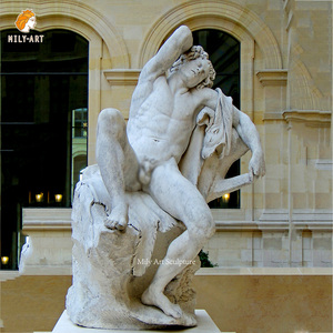 Tallado y esculturas de piedra de tamaño real, estatua de mármol Satyr y Bacchante - Product Image 6