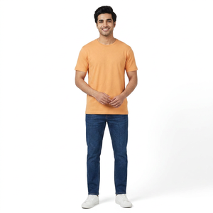 T-shirt décontracté unisexe sur mesure OEM de haute qualité, coupe classique, infroissable, teint en fil, respirant, à manches courtes - Product Image 1