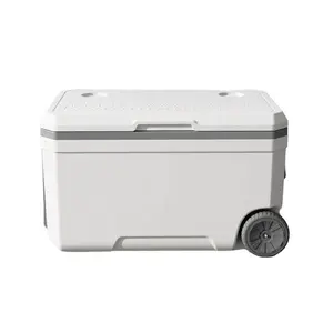 CB9007 21L 30L 45L 45P 52L 70L 120L Blue White Green PE PP Large Insulated Retro Style Outdoor Cooler Box With Wheels And Handle
