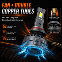 Phare LED haute puissance SFIDA V31, ampoule de phare LED pour voiture, ventilateur en aluminium, double tubes en cuivre, 75W, 7500LM, durée de vie de 30000H