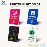 Base de Mesa NFC OEM con Logotipo Personalizado Impreso, Base Acrílica NFC NTAG213 para Promoción de Marketing y Reseñas en Google, Facebook e Instagram