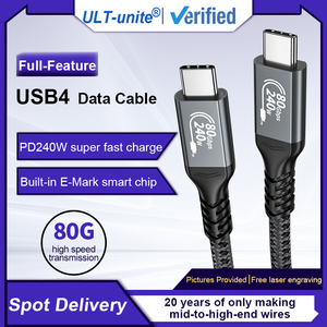 Ult-đoàn kết usb4 e-mark chip 1m USBC để USBC sạc Cáp USB C 4 240W truyền dữ liệu với CE ROHS tương thích <span class=keywords><strong>Thunderbolt</strong></span> 3/4 - Product Image 2