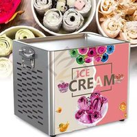 Machine à rouleaux de crème glacée à haute productivité, machine à crème glacée roulée avec kit complet pour la préparation de crème glacée roulée