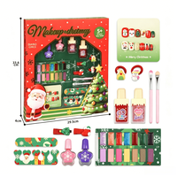 Ensemble de maquillage pour enfants de Noël pour filles, kit de cosmétiques lavables pour enfants, thème Père Noël, boîte cadeau de Noël pour les enfants de plus de 5 ans, jouet de nail art