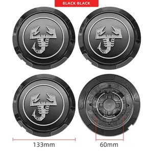 4 Pezzi Coprimozzo Auto 133mm con Emblema per <span class=keywords><strong>Fiat</strong></span> Abarth 500 Tipo FR <span class=keywords><strong>Panda</strong></span> Argo Freemont Viaggio Bravo Punto Doblo Pulse Stilo - Product Image 4