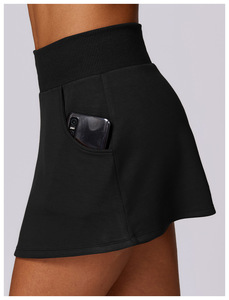 Venta al por mayor de alta calidad chica lateral plisado deporte correr Fitness Mini faldas Ropa deportiva Mujer tenis falda con pantalones cortos - Product Image 5