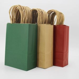 Custom logo Printed Recycled Black Clothes Shopping Food Takeaway Baking Packaging Kraft Paper Bag - Product Image 5