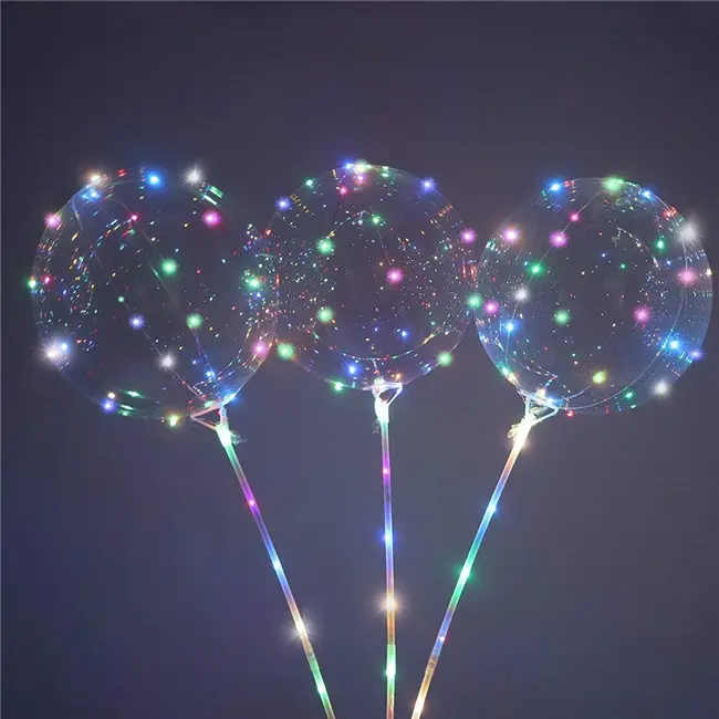 Romantic Valentine's Day Gift Bouquet Decoration Flower Rose Led Balloon Colorful Bobo String Lights