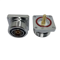 Factory 7/16 L29 DIN Female Jacket With 4 Hole Flange Panel Mount with Threads Pin for Solder Cup Rf Coaxial Connector