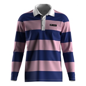 Polo de rugby anti-rides à séchage rapide, coupe athlétique, tissu durable, idéal pour l'entraînement, les matchs et les tenues décontractées - Product Image 1