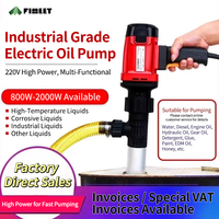 Pompe à fût électrique portable 220V antidéflagrante, résistante à la corrosion pour le transfert de produits chimiques et de gazole