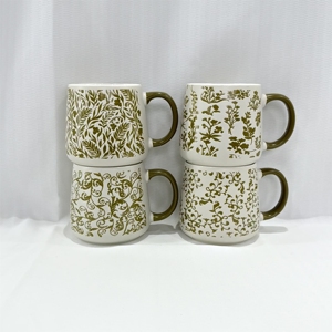 High Quality <b>Cheap</b> Price Eco-friendly Stoneware Ceramic Coffee Mug Cartoon Pattern Food Safe Dishwasher/Microwave Safe - Product Image 2