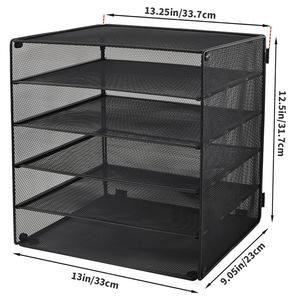 Organisateur de lettres en métal avec 5 plateaux et poignée, <span class=keywords><strong>trieur</strong></span> de <span class=keywords><strong>papier</strong></span> noir pour le bureau, la maison ou l'école - Product Image 4
