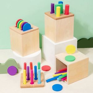 Juguete de Madera para Habilidades Motoras Finas Sensoriales, Montessori, Juego de Clasificación de Formas y Colores para Bebés, Caja de Monedas, Bloques Geométricos de Emparejamiento - Product Image 2