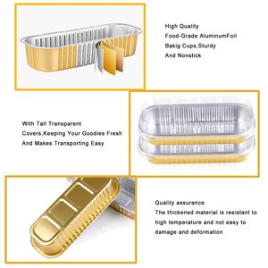 200ml Recyclable Rectangle Bread Tray Aluminum <b>Foil</b> Cake Pan Aluminum <b>Foil</b> Baking <b>Containers</b> - Product Image 5