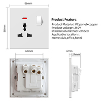 Prise double électrique traditionnelle en plastique KSQ blanche 1/2/3 postes, 10A, installation facile, norme britannique, avec ports USB Type-C